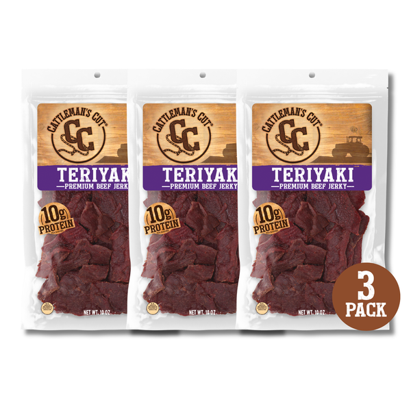 Cattleman's Cut Teriyaki Beef Jerky, 10 Ounce, 3 Pack