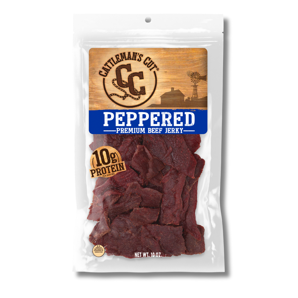 Cattleman's Cut Peppered Beef Jerky, 10 Ounce