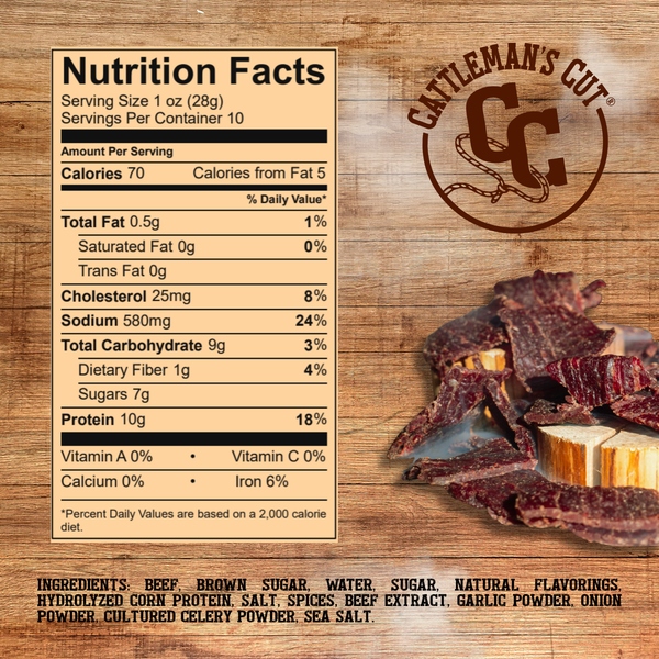 Cattleman's Cut Peppered Beef Jerky, 10 Ounce