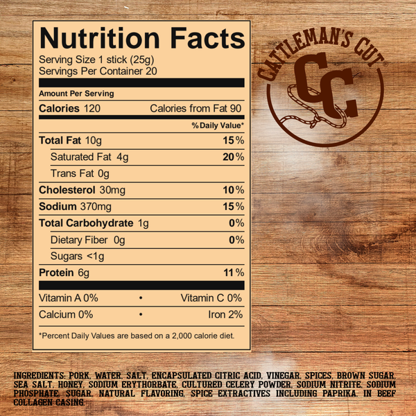 Cattleman's Cut Double Smoked Smoked Sausages, 0.9 Ounce (Pack of 20)