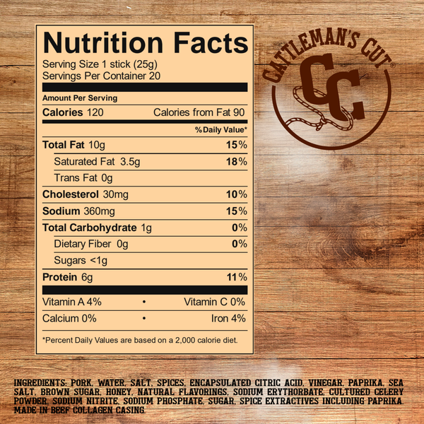 Cattleman's Cut Hot & Spicy Smoked Sausages, 0.9 Ounce (Pack of 20)