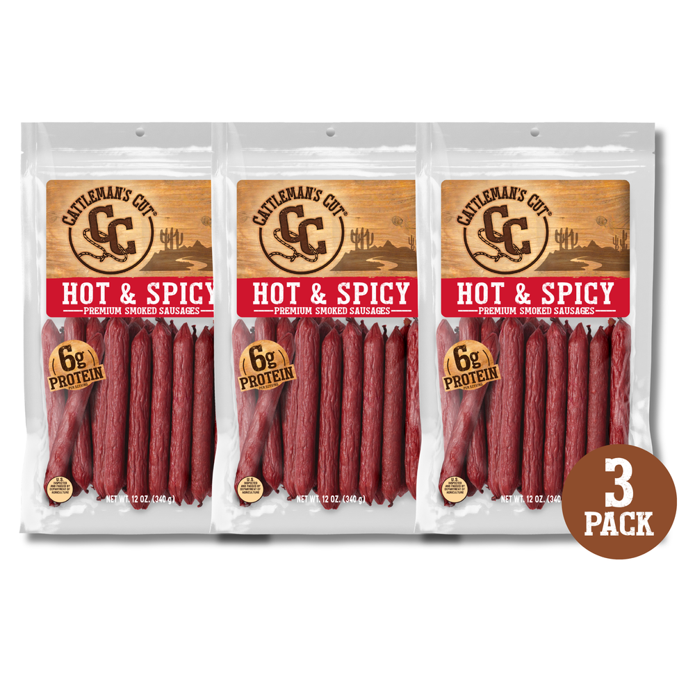 Cattleman's Cut Hot & Spicy Sausages, 12 Ounce, 3-Pack