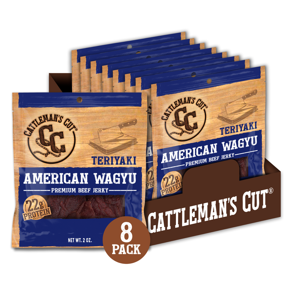 Cattleman's Cut Teriyaki American Wagyu Beef Jerky, 2 Ounce, 8 Pack