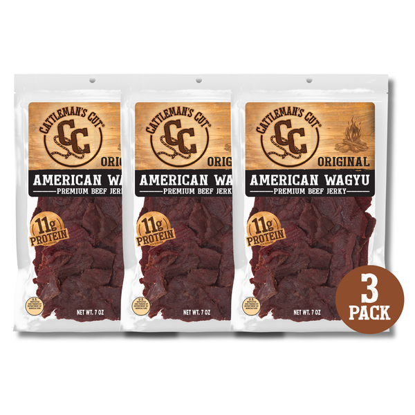 Cattleman's Cut American Wagyu Beef Jerky, 7 Ounce, 3 Pack