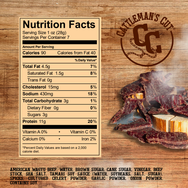 Cattleman's Cut American Wagyu Beef Jerky, 7 Ounce, 3 Pack